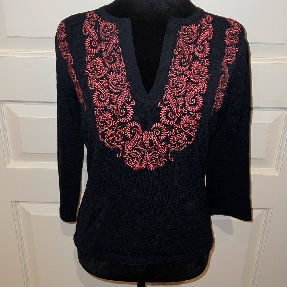 Black V- neck sweater